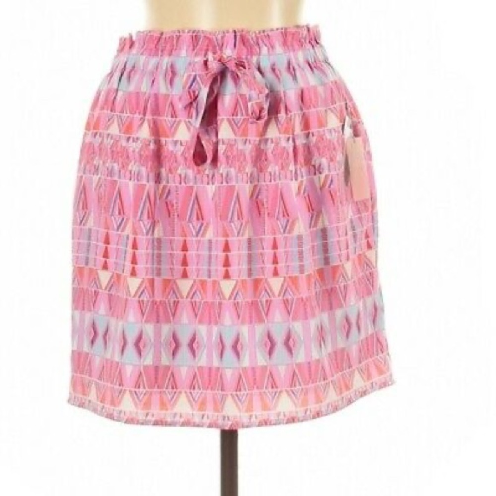 Forever 21 Pink Boho Skirt with Bow Tie Belt